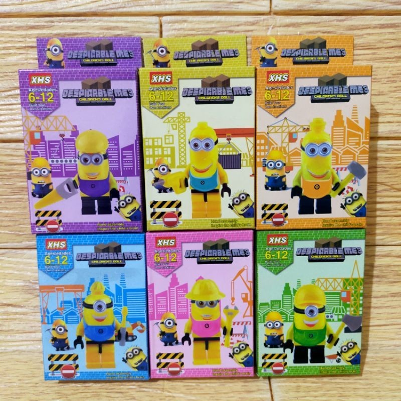 Jual mainan balok susun edukatif brick block Minion Despicable me XHS ...