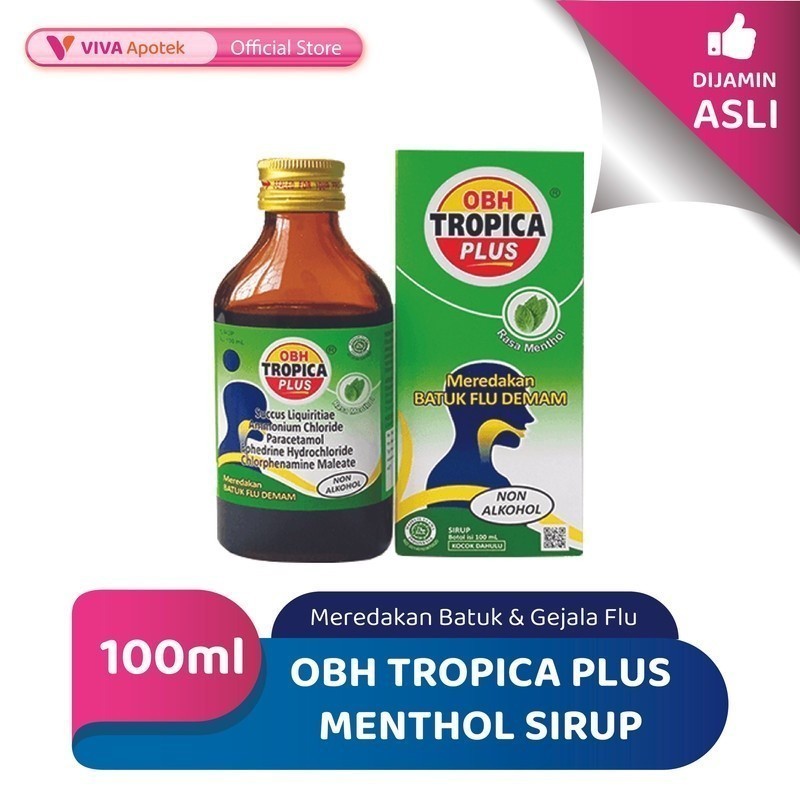 Jual OBH Tropica Plus Menthol Sirup Meredakan Batuk & Gejala Flu (100 ...