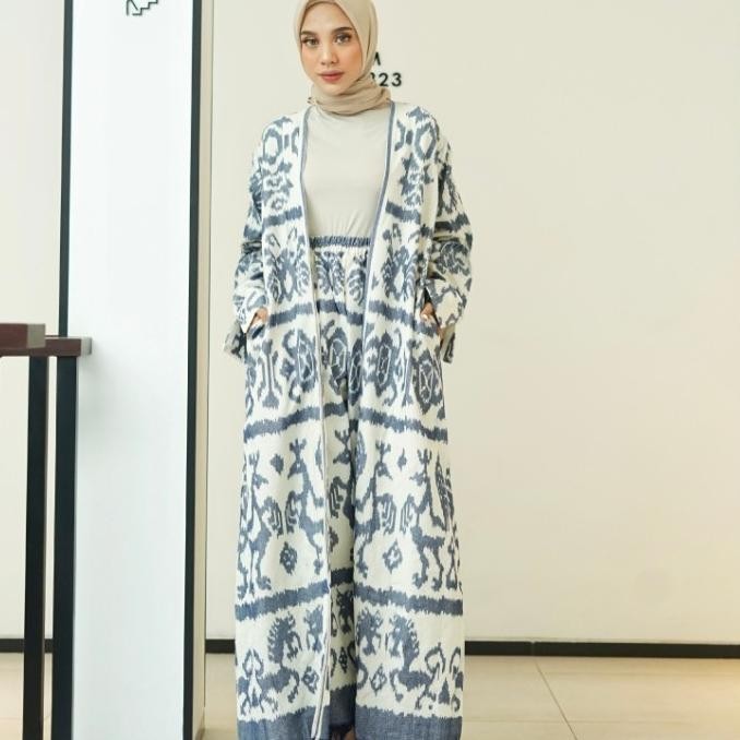 Jual Gamis Long Outer Etnik Tenun Ikat Dakara Indonesia Terbaik