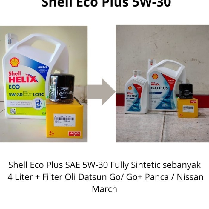 Jual PAKET OLI SHELL HELIX ECO 5W-30 + FILTER OLI DATSUN GO/ GO+ PANCA ...