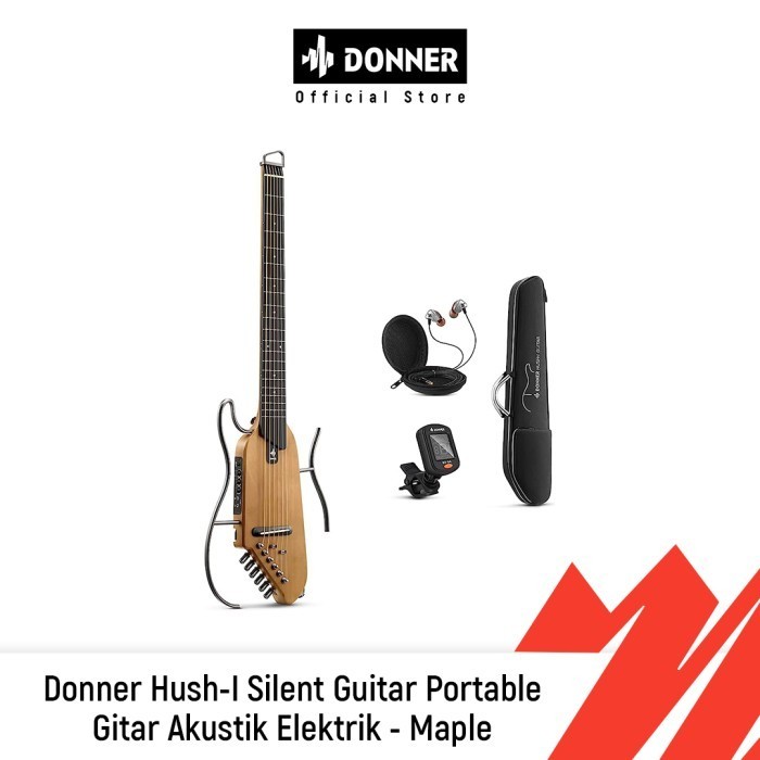 Donner Hush I Silent Guitar Portable Gitar Akustik Elektrik - Maple