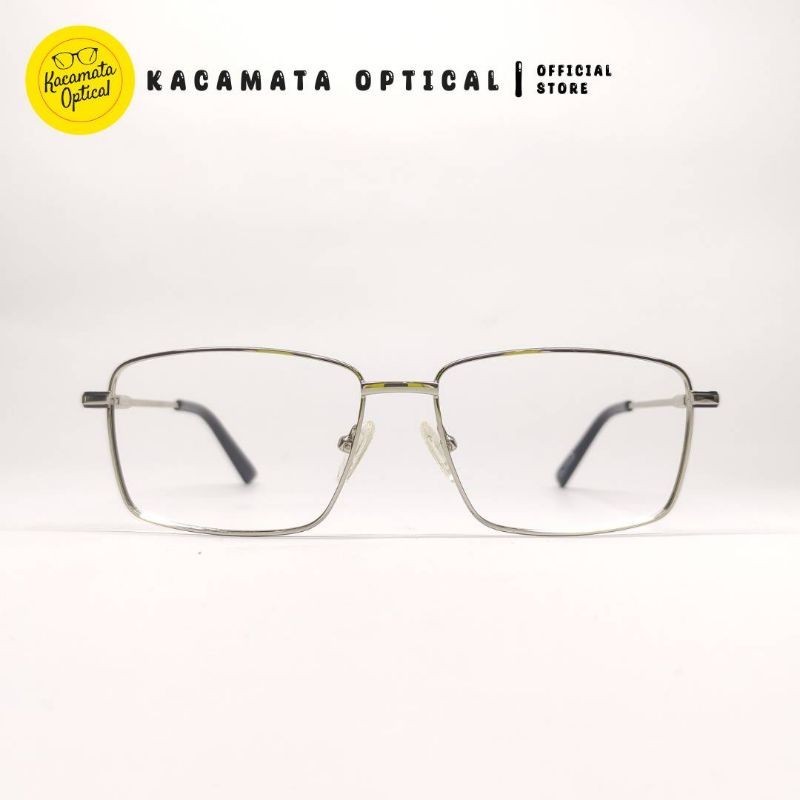 Jual KACAMATA OPTICAL - Frame KMO1583 Kotak Silver Besi Plastik ...