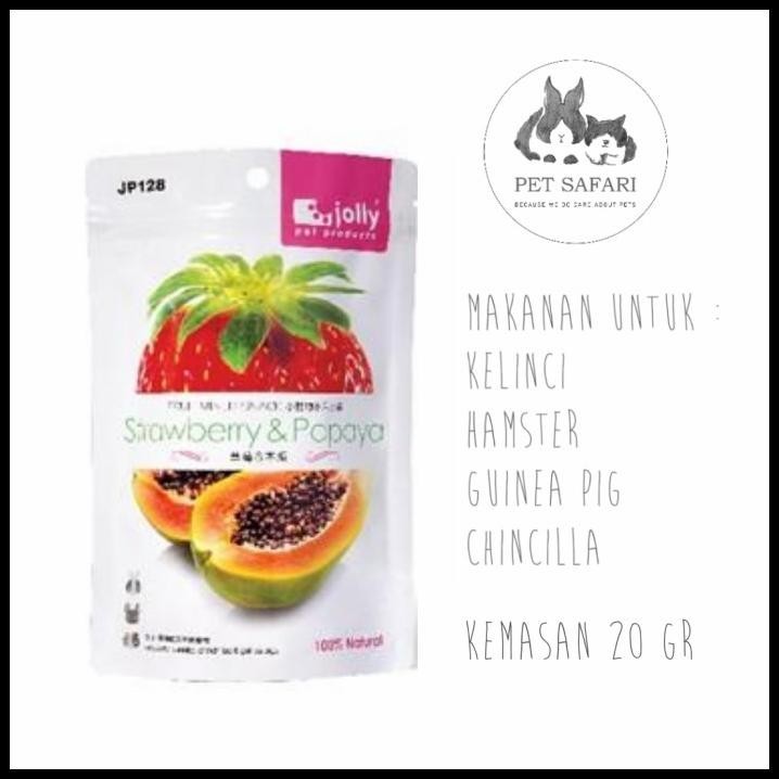 Jual Makanan Hamster Jolly Xtra Bite Dried Strawberry Papaya 20 Gr