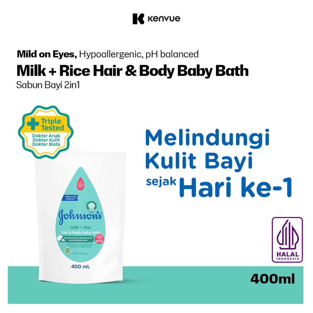 Jual JOHNSON'S Milk + Rice Hair & Body Baby Bath - Sabun Bayi 2in1 ...