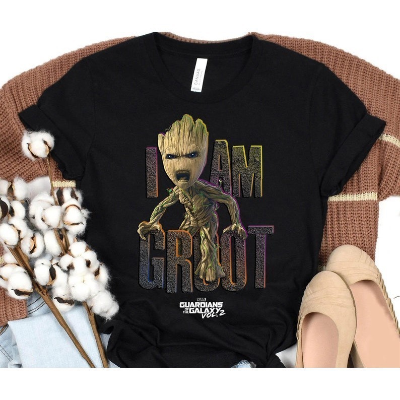 Jual Marvel Guardians Vol.2 I AM GROOT Kaus Marah Groot Lucu Kemeja ...