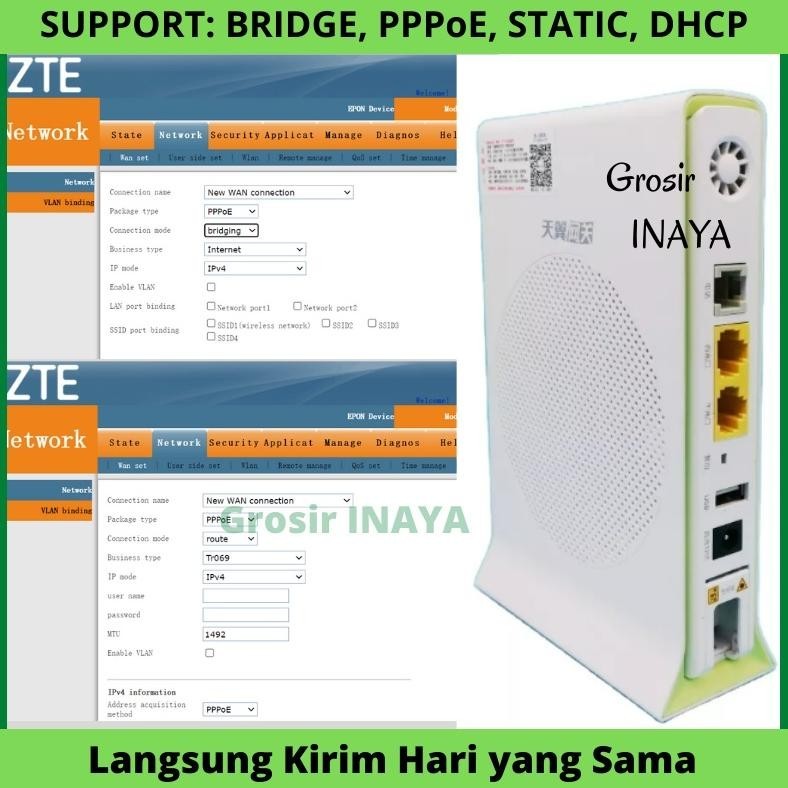 Jual ONU EPON ROUTER WIFI ZTE F452 PLUS ADAPTOR GASS | Shopee Indonesia