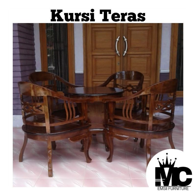Jual Kursi Teras Betawi Lenong Kursi 4 Meja 1 Kayu Jati Jepara Kursi