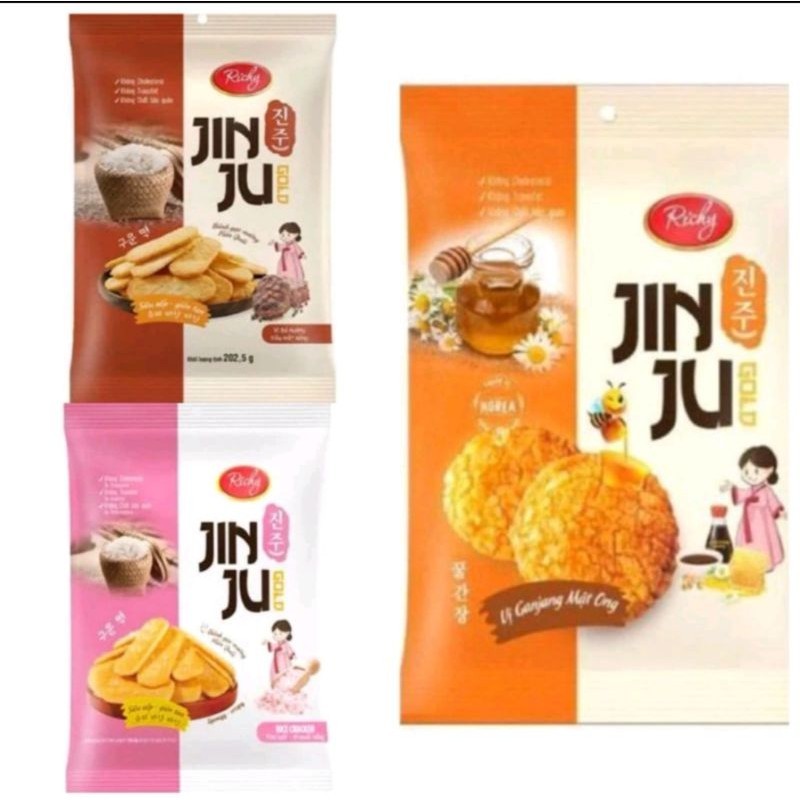 Jual Richy Jinju Rice Crackers Honey Rice Crackers BBQ Rice Crackers ...
