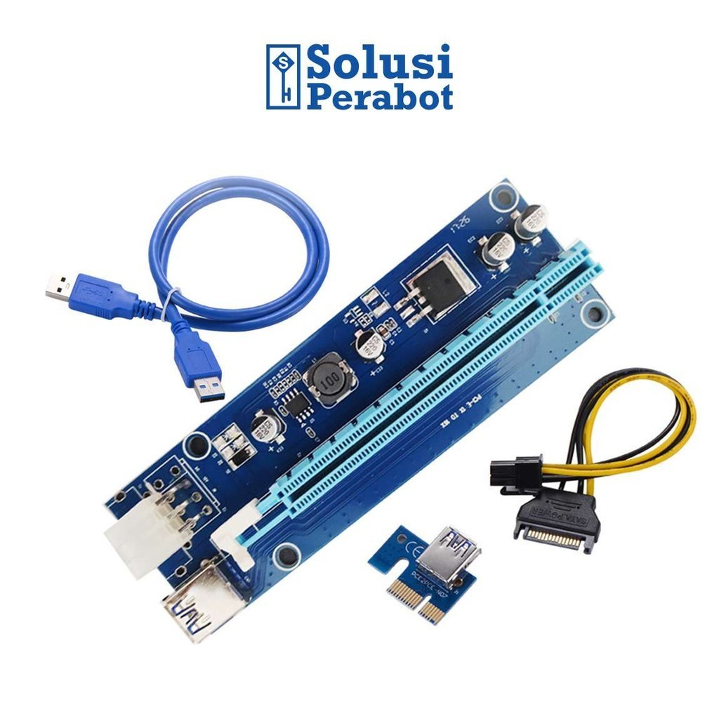 Jual PCI-E Riser Card 1x to 16x USB3.0 For Mining SP / PCIE Miner ...