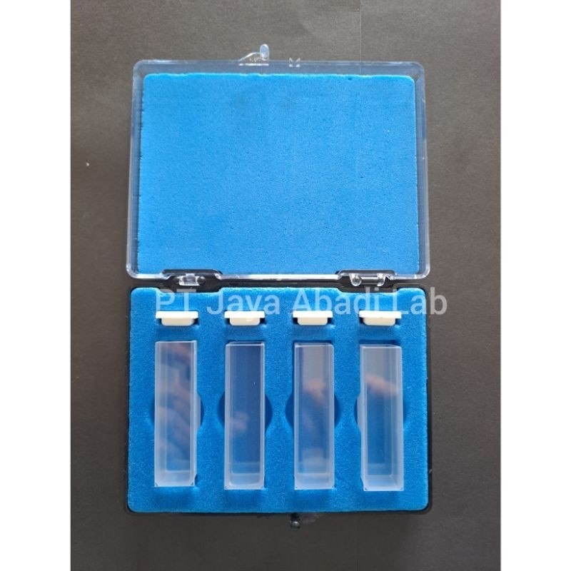 Jual glass cuvette kuvet kaca spektrofotometer dengan tutup isi 4 pcs ...