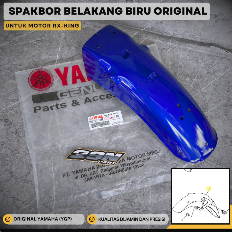 Jual SPAKBOR SLEBOR BELAKANG RX KING RX-KING BIRU ORIGINAL |3M5-F161001 ...