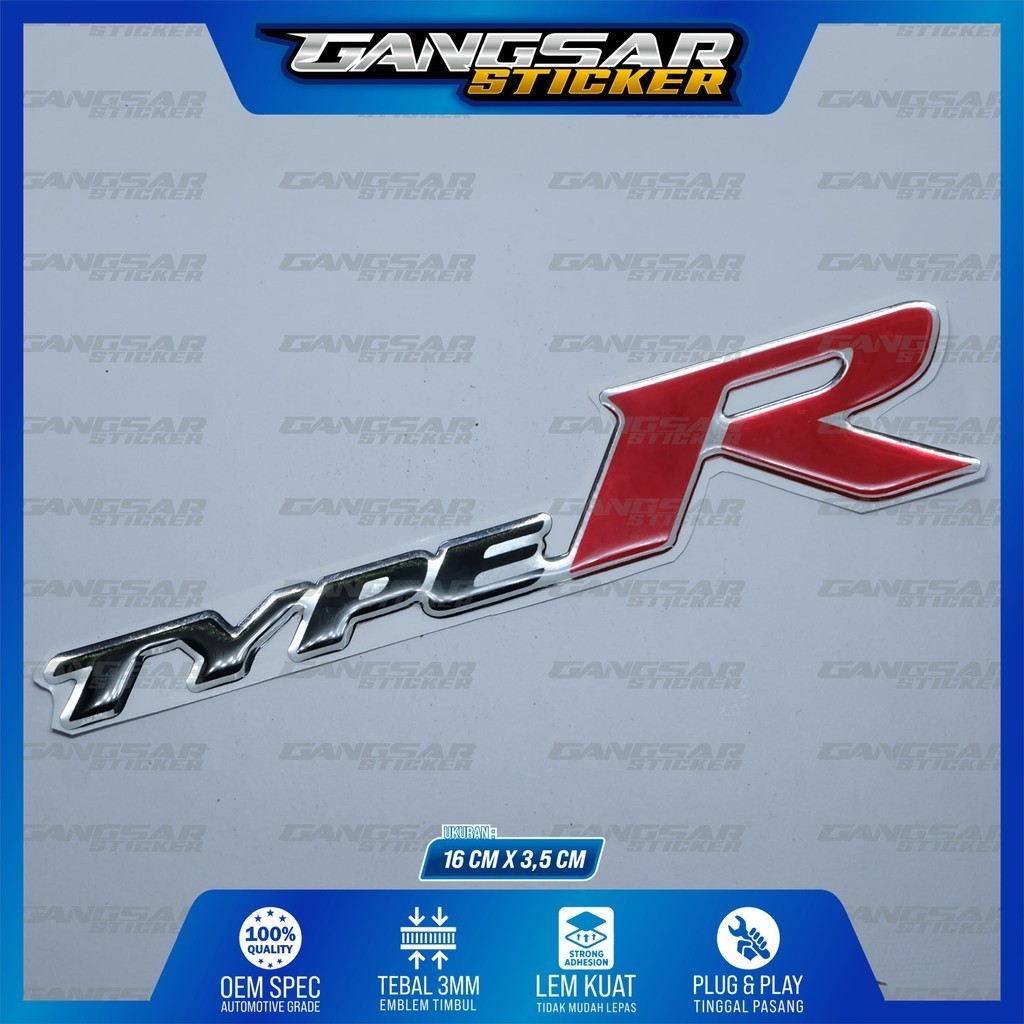 Jual Emblem timbul honda Type R / Emblem Type R | Shopee Indonesia
