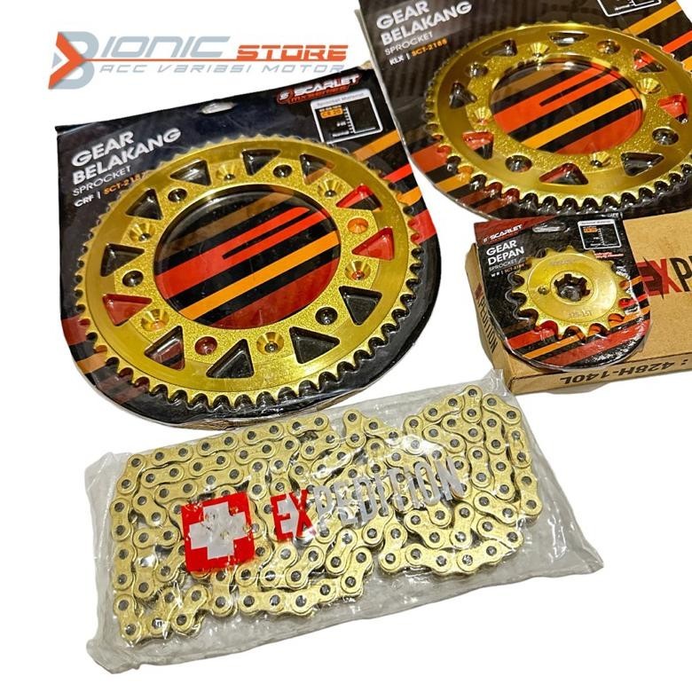 Jual ADF Gear set klx 150 d tracker 150 supermoto harian scarlet mx