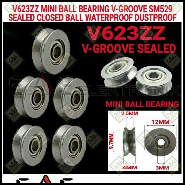 20 Roulements à Billes V623ZZ à Rainure En V - 3x12x4mm, Acier Carbone, Double Blindage, Pour Systèmes Linéaires