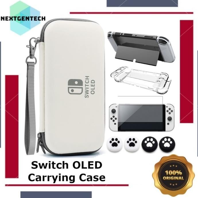 Jual Carrying Case Nintendo Switch OLED Case Screen Protector Thumb ...