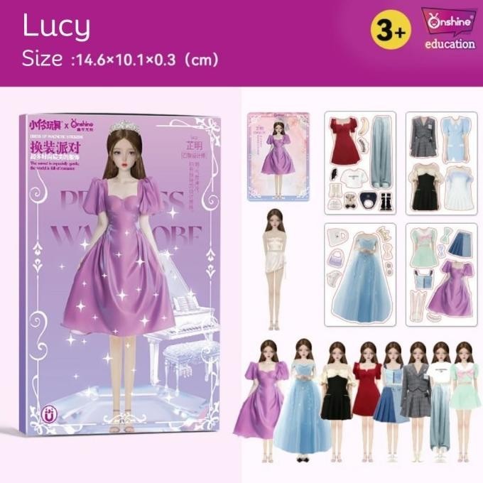 Jual file book magnetic dress up mainan anak orang orangan magnet