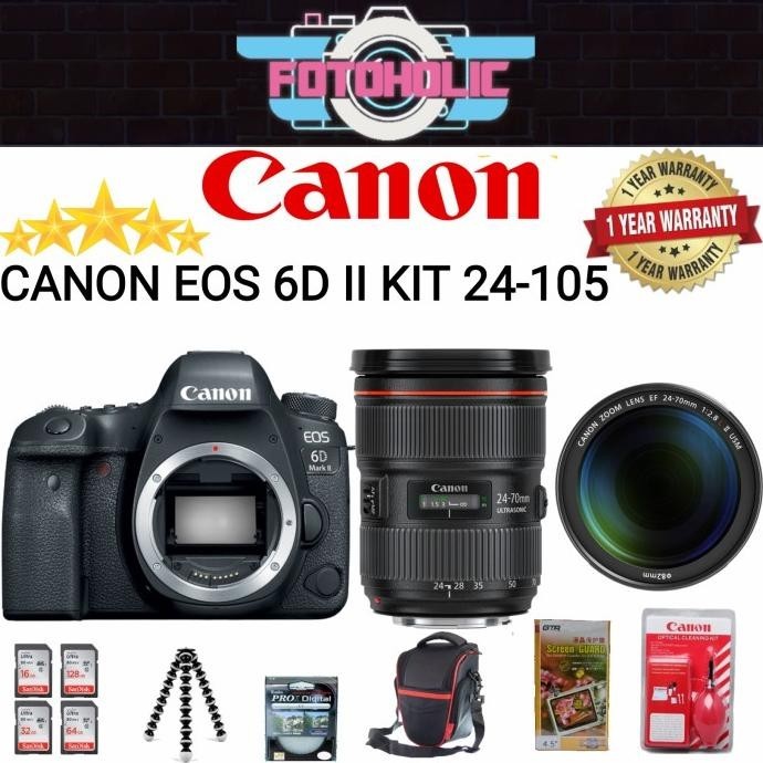 Jual CANON EOS 6D MARK II KIT 24-105MM F4 L IS USM/6D KIT24-105 /6D II ...