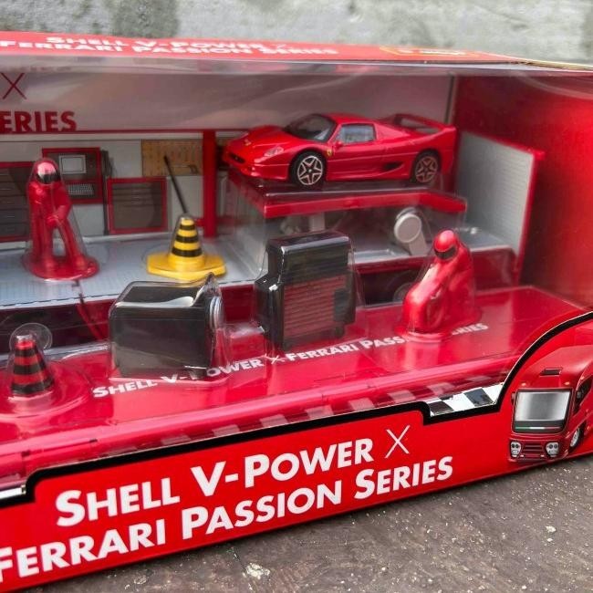 Jual Diecast Set Shell V-Power X Ferrari Passion Series Bburago Limited ...