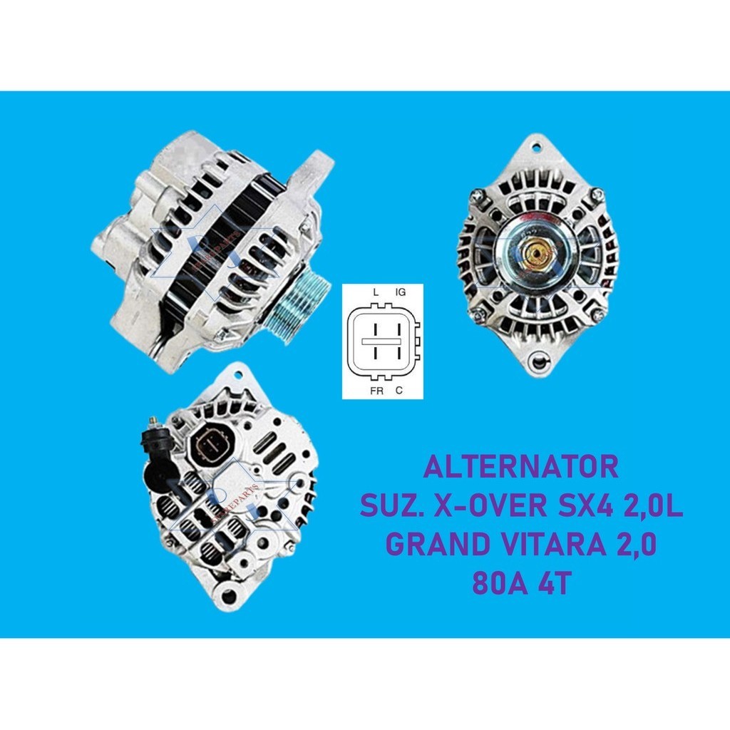 Gladiator 80A Alternator – Fits Suzuki SX4 2.0L L4 (2007-2009) – Replaces 31400-80J11