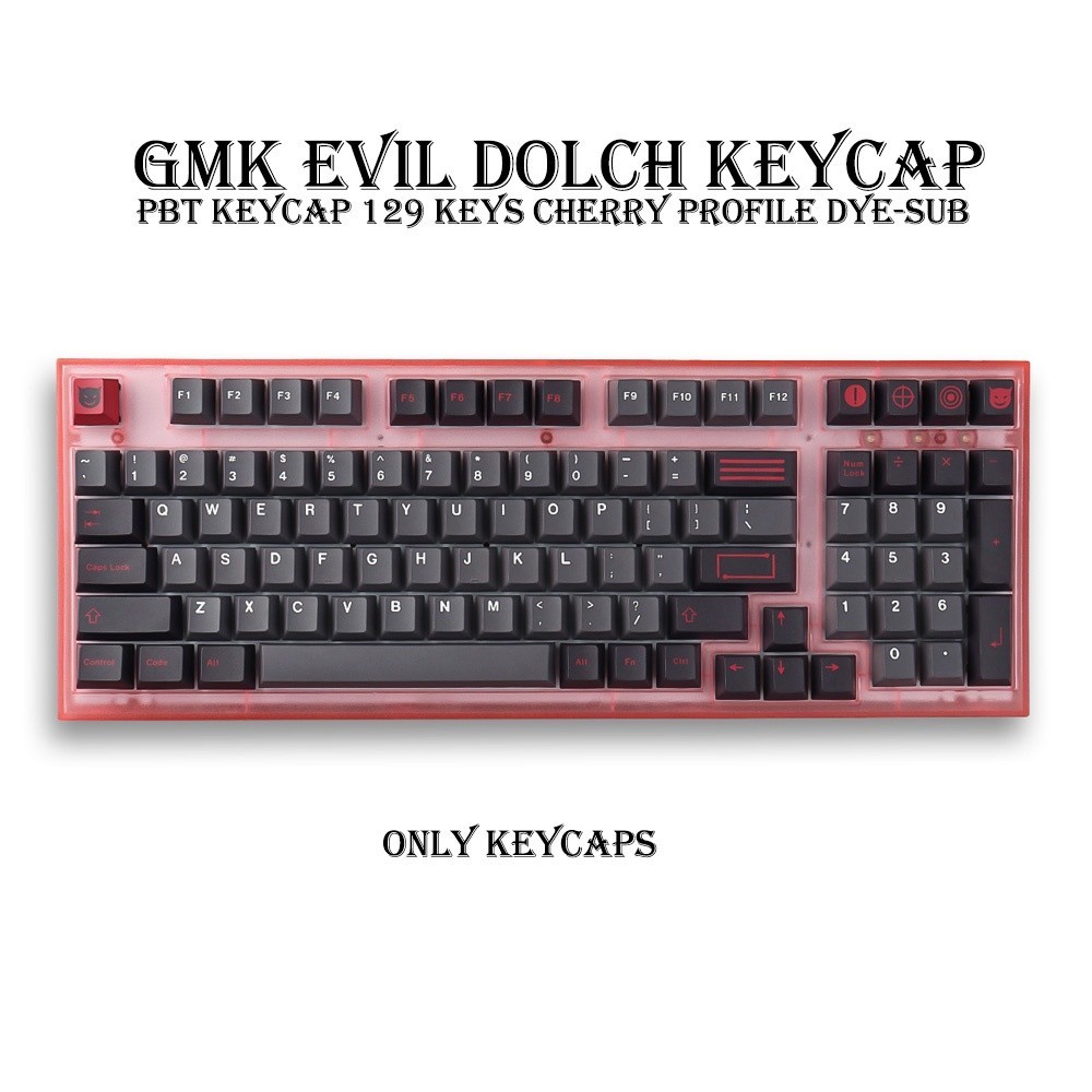 Jual GMK EVIL DOLCH PBT Keycap 129 Tombol Cherry Profile DYE-SUB ...