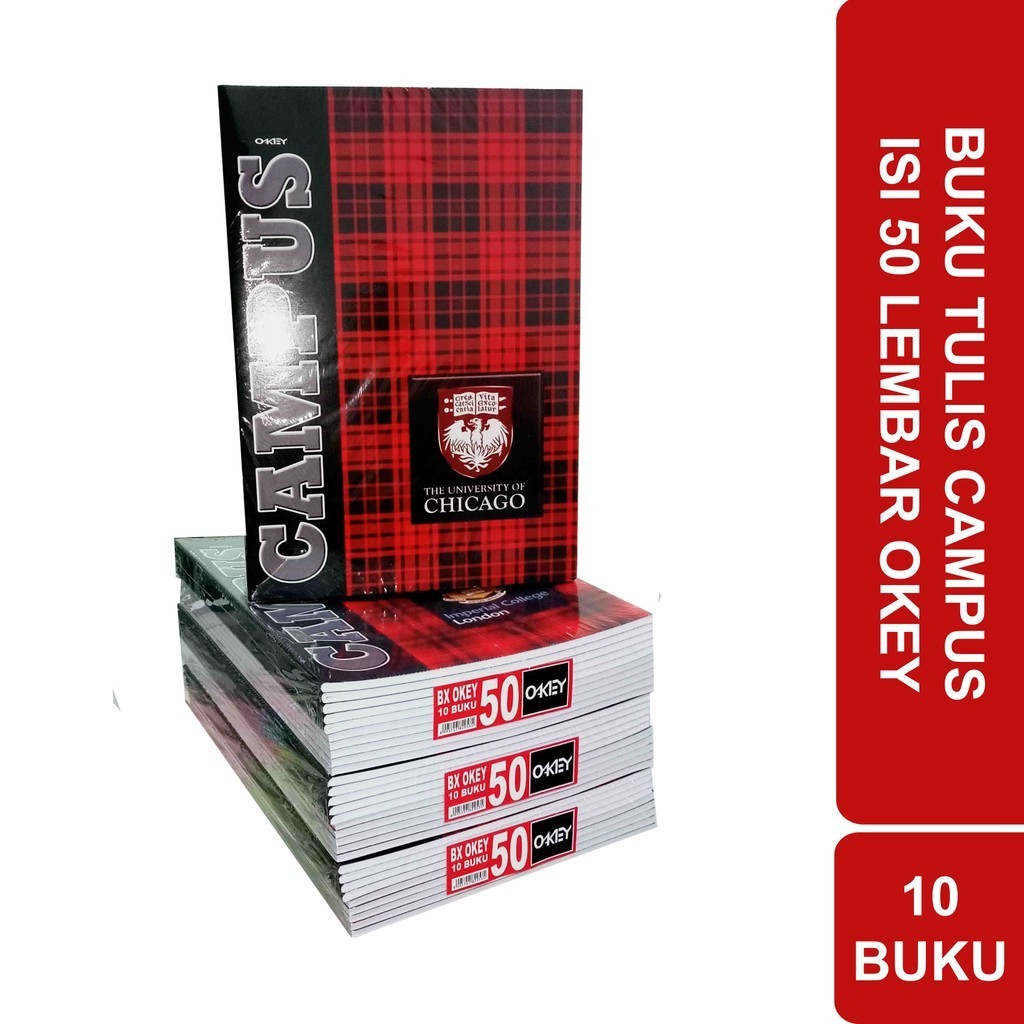 Jual BUKU TULIS PANJANG BOXY CAMPUS OKEY 50 LEMBAR | ISI10 PCS | Shopee ...