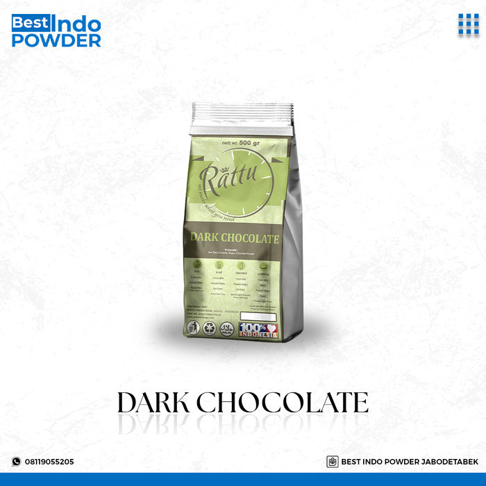 Jual Bubuk Dark Chocolate Rattu Beverage 500Gr / Powder Dark Chocolate ...
