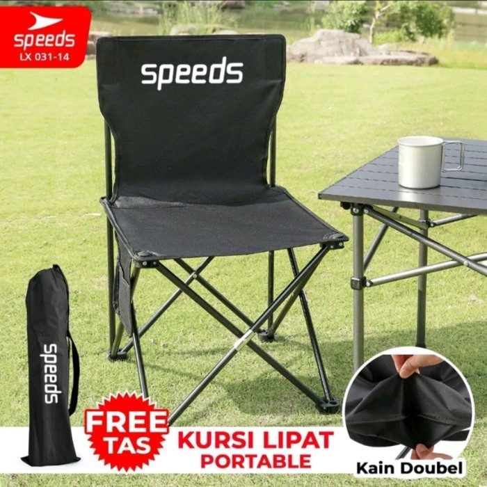 Jual Speeds Kursi Lipat Portable Kemping Mancing Outdoor warna Hitam