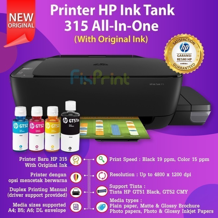 Jual Printer Hp Ink Tank 115 315 415 Smart Tank 500 515 All In One ...