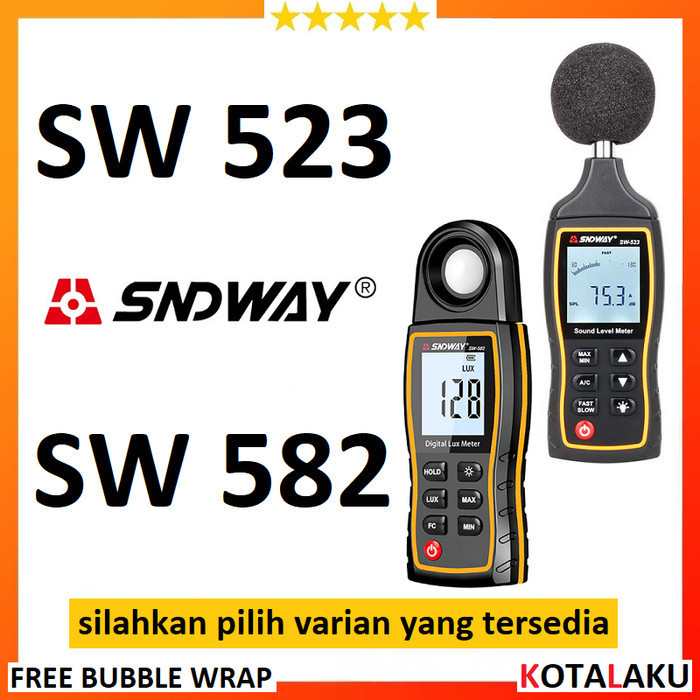Jual Sound Level Meter Sndway Sw 523 Digital Lux Meter Sndway Sw 582 ...