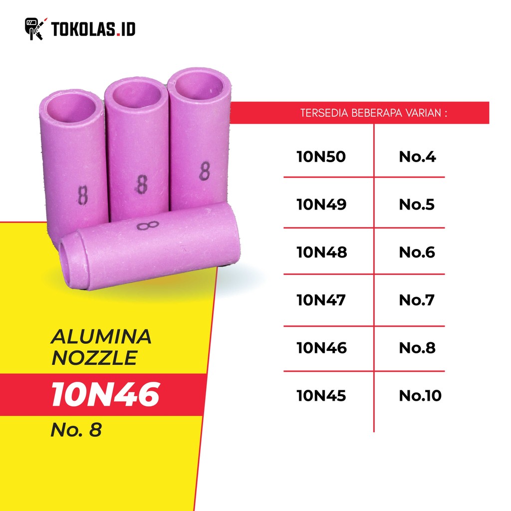 Jual Keramik Ceramic Alumina Nozzle Stang Las TIG Argon Torch 10N46 No ...