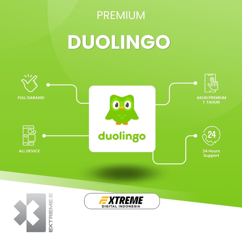Jual Duolingo Premium 1 Tahun Full Garansi (Proses Tercepat Buka 24 Jam