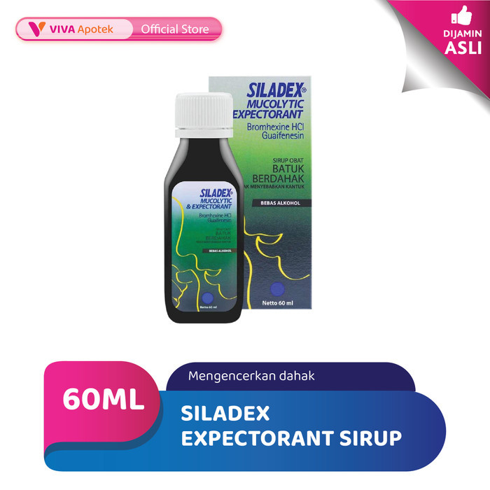 Jual SILADEX MUCOLYTIC & EXPECTORANT SIRUP 1 BOTOL @ 60 ML | Shopee ...