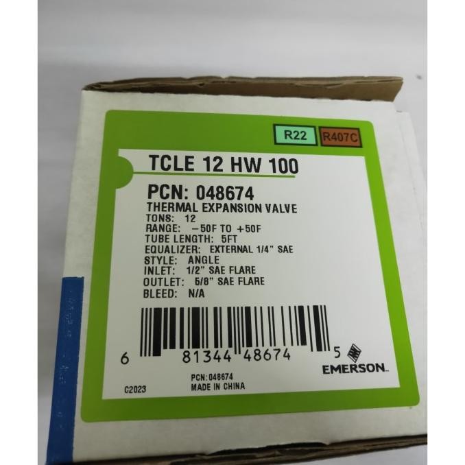 Jual Emerson Thermal Expansion Valve Tcle 12 Hw 100 (048674) Shopee