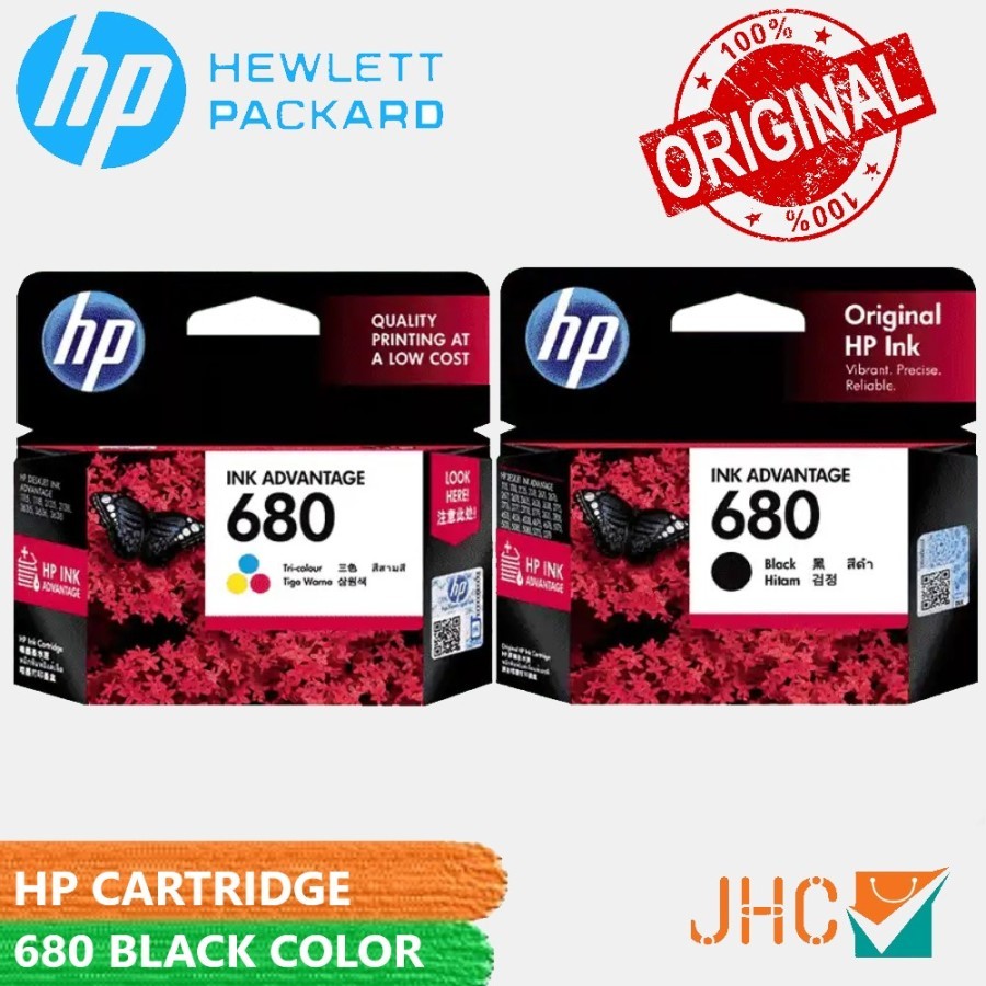 Jual HP Ink Cartridge Original 680 Black & Color Tinta HP 680 Hitam ...