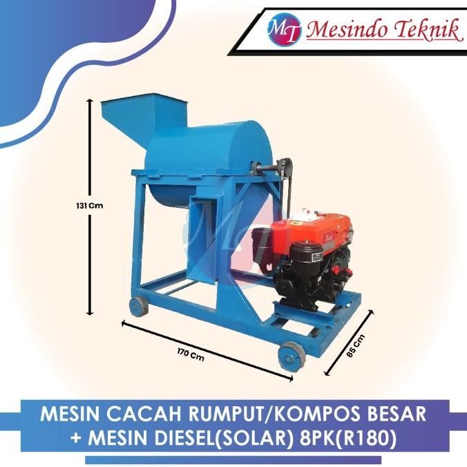 Jual Ready | Siap Kirim MESIN CACAH RUMPUT/KOMPOS BESAR + MESIN DIESEL ...