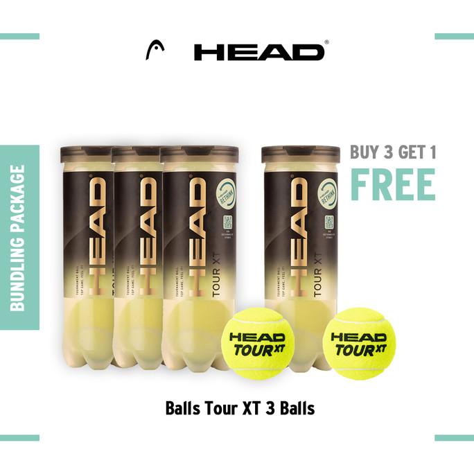 Jual HEAD Tennis Balls Tour XT 3B (Buy 3 Get 1 Free) Bola Tennis
