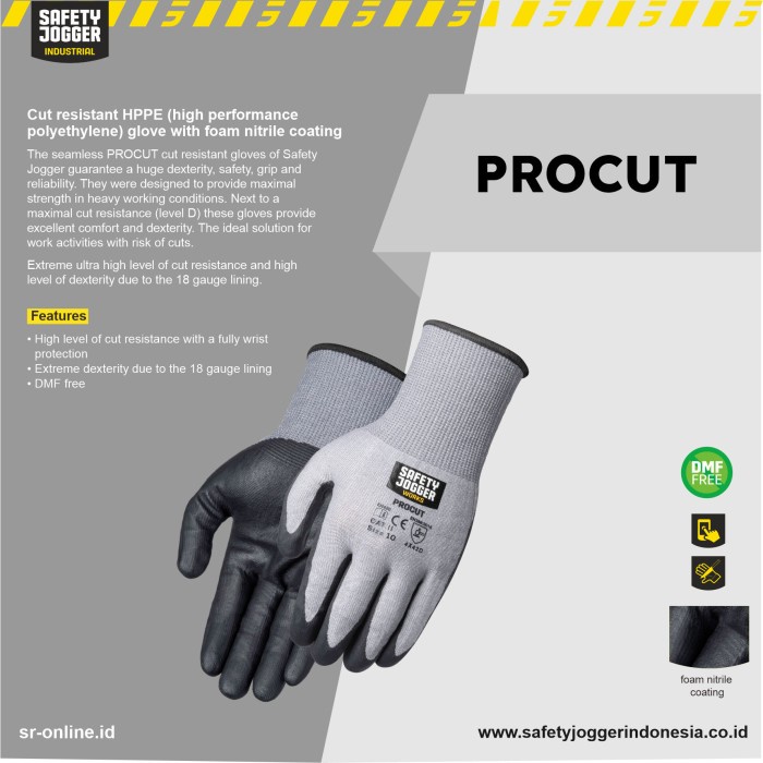 Jual ALAT KESELAMATAN HAND GLOVE SAFETY JOGGER PROCUT 4X42D ORIGINAL