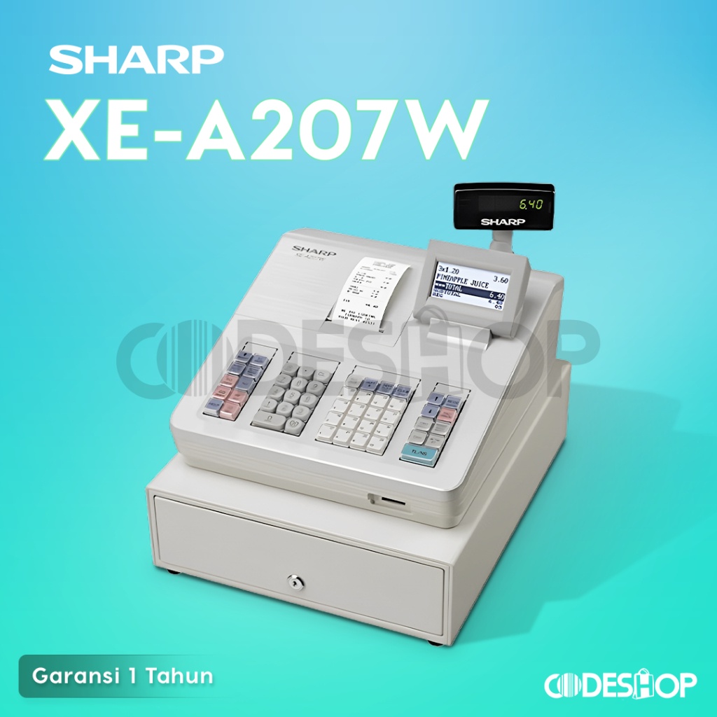 Jual Cash Register Sharp XEA207 W Mesin Kasir XEA207B Putih