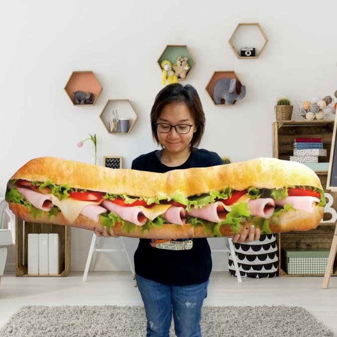 Jual Boneka Guling Roti Panjang Sandwich Jumbo lembut untuk Kado Hadiah ...