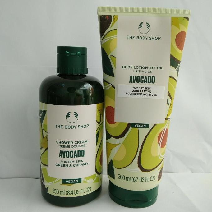 Jual THE BODY SHOP Avocado Shower Cream 250ml + Body Lotion To Oil