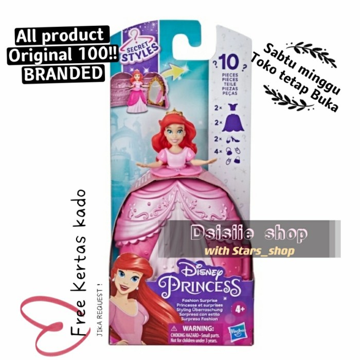 Jual PROMO!!! DISNEY PRINCESS SECRET STYLES FASHION SURPRISE ARIEL ...