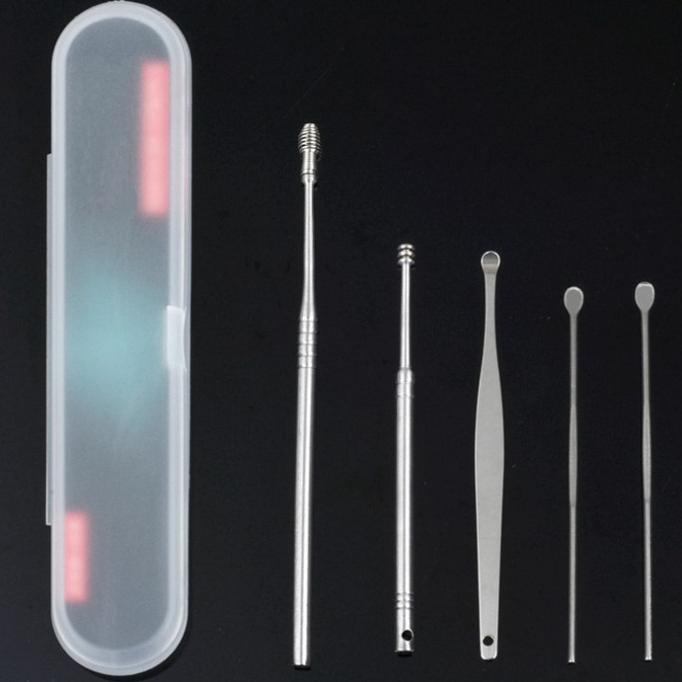 Jual Alat Ear Cleaner Telinga Korek Kuping Stainless Steel Wax Set 5 ...