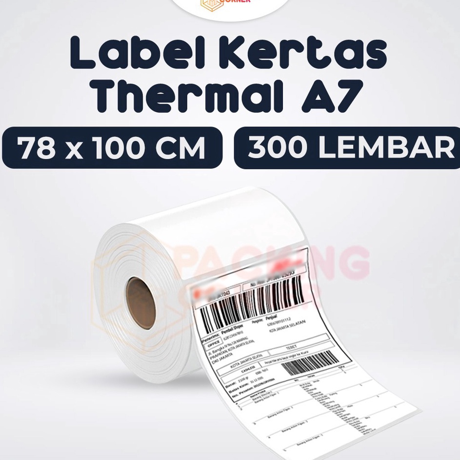 Jual Prhw2247 Kertas Label Sticker Resi Thermal Barcode 78x100 Mm