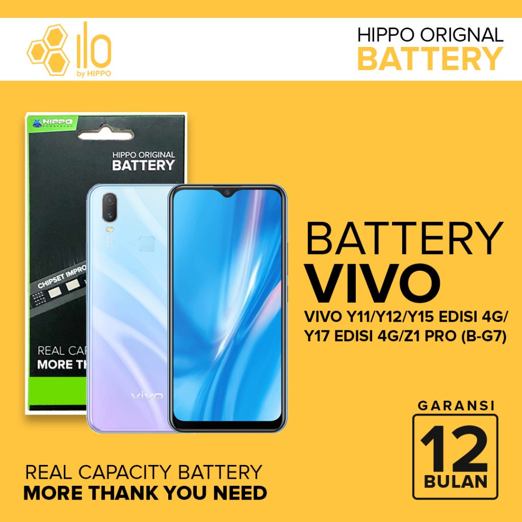 Jual HIPPO Baterai VIVO Y11 / Y12 / Y15 4G/ Y17 4G / Z1 PRO (B-G7 ...