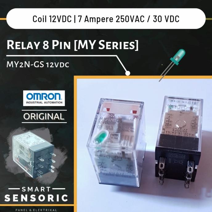 Jual NEW PRODUK OMRON MY2N GS 12V DC RELAY 8 PIN ORIGINAL MY GS SOCKET