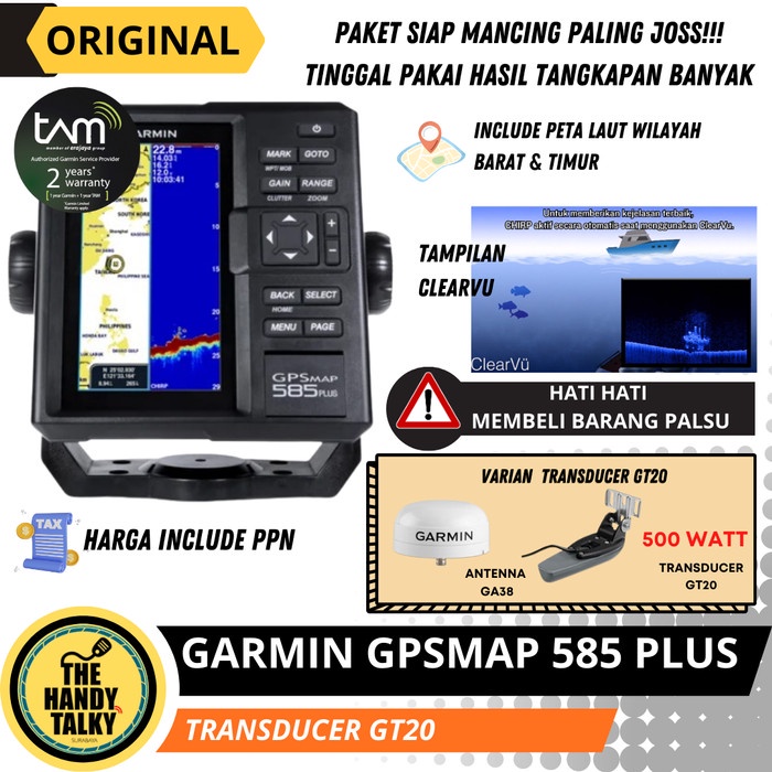 Jual GARMIN GPSMAP 585 PLUS WITH TRANSDUCER GT 20 CLEAR VU SKU 010 ...