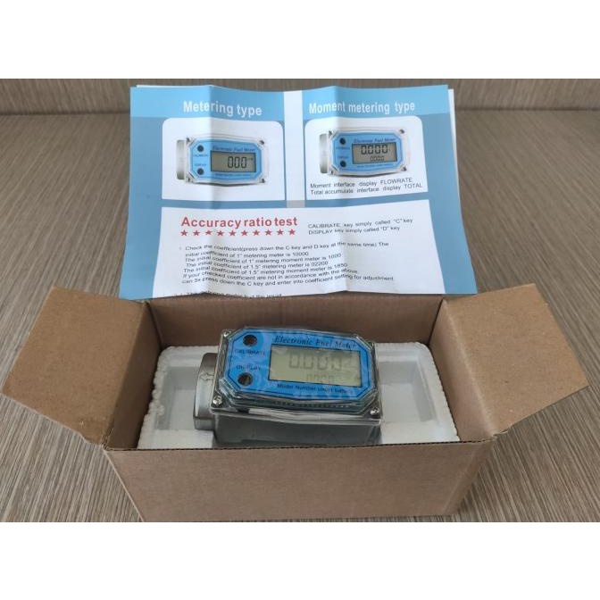 Jual Digital Flow Meter Turbin Display Lcd Fuel Flowmeter 1 Inch ...
