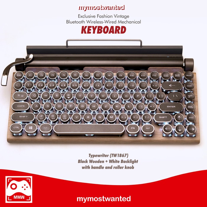 Jual RETRO BLUETOOTH MECHANICAL KEYBOARD Vintage Typewriter Ipad
