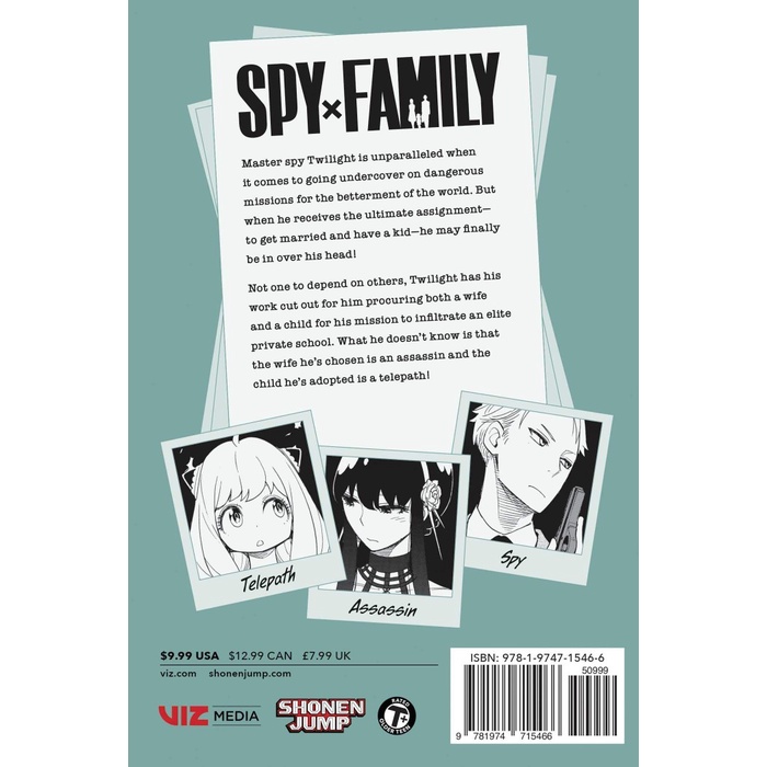 Jual Spy X Family Vol 1 Tp - Tatsuya Endo Viz Media Manga Comic Komik ...