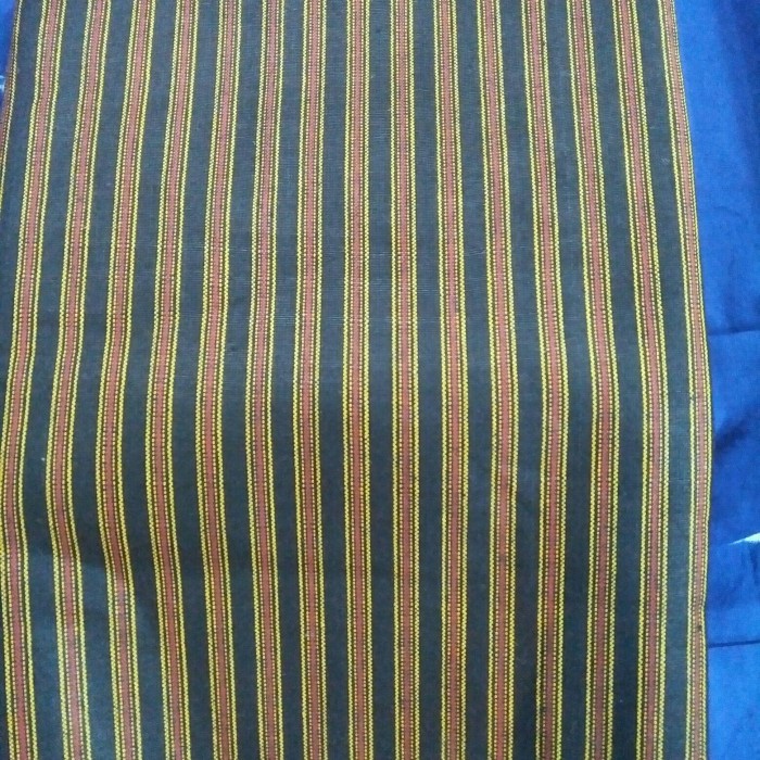 Jual Kain Tenun Lurik Atbm Hitam Salur Kuning Merah Adat Kebaya Jogja Solo Shopee Indonesia